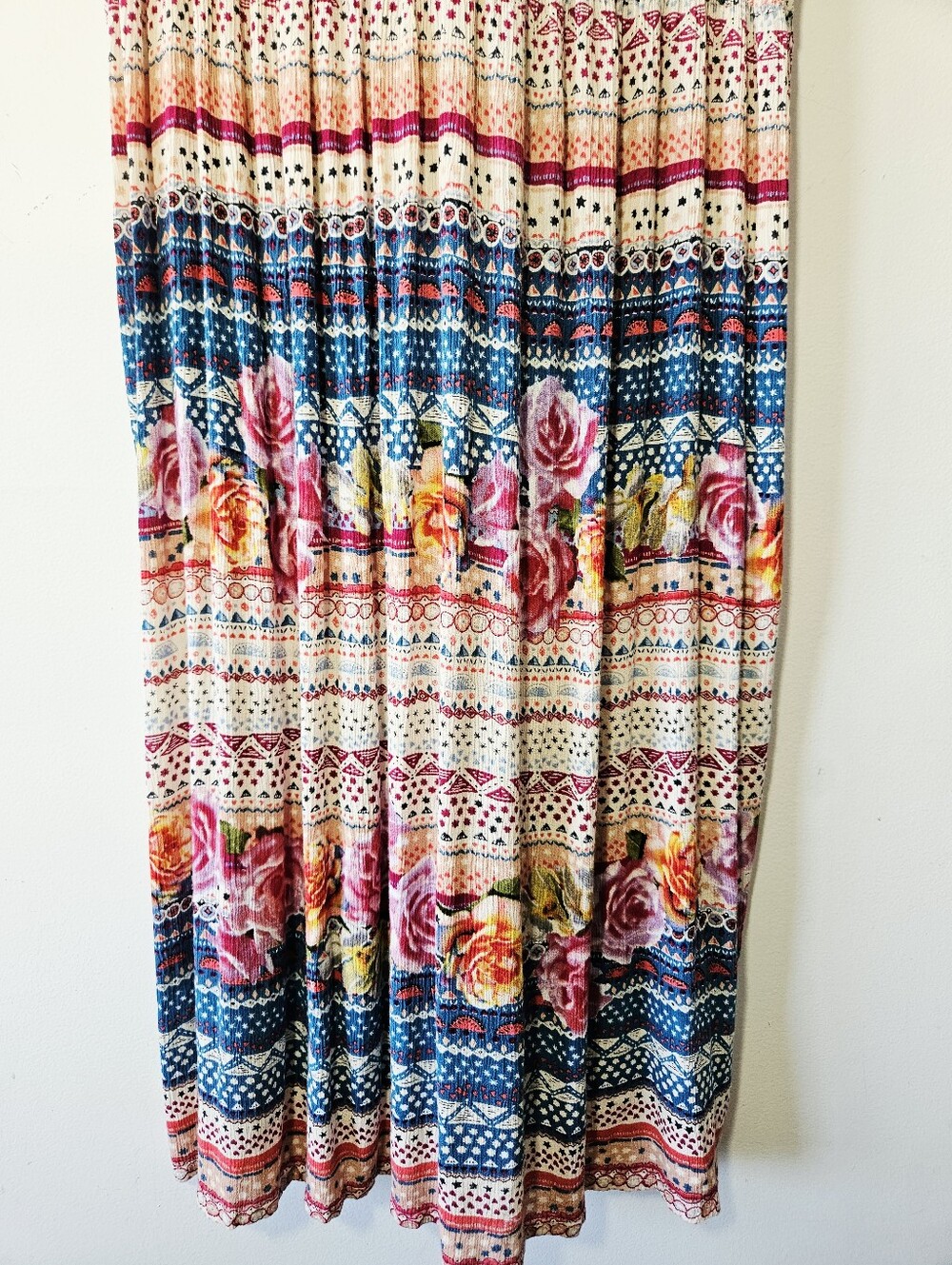 Vintage Papa Vancouver Floral Maxi Dress Size L Boho V Neck Short Sleeve - Picture 5 of 6